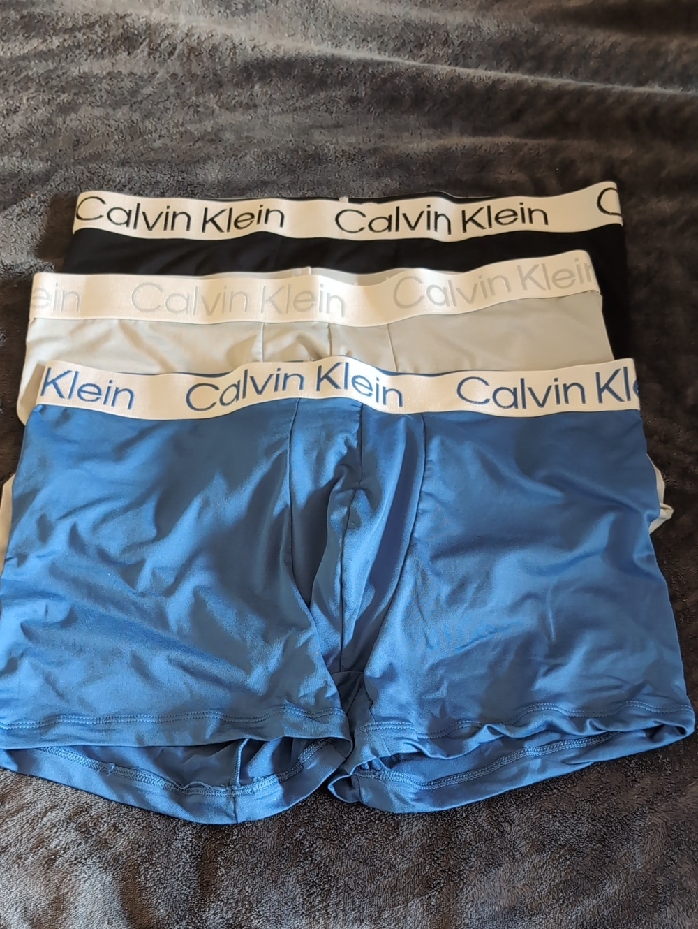 Calvin Klein 3-Pack Boxer Briefs - Blue, White & Black
